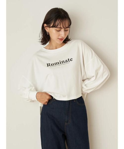 earth music&ecology（アースミュージックアンドエコロジー）の「Ruminateショート長袖プルオーバー ＊（Tシャツ/カットソー・レディース・チャコールグレー/ブラック/オフホワイト・FREE）」の10枚目の写真
