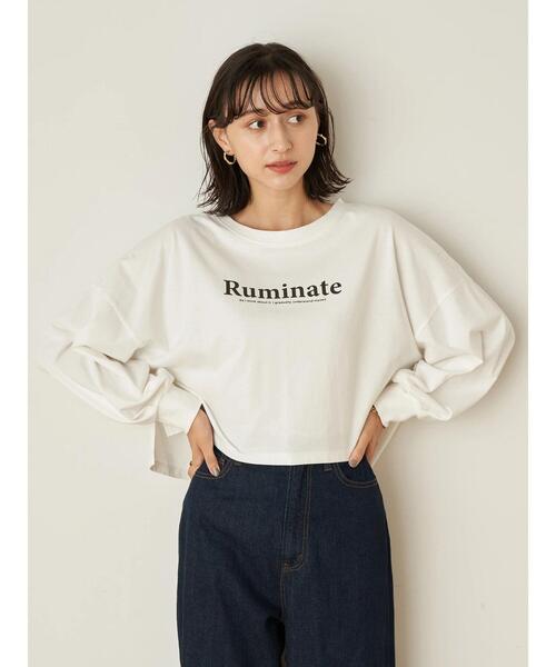 earth music&ecology（アースミュージックアンドエコロジー）の「Ruminateショート長袖プルオーバー ＊（Tシャツ/カットソー・レディース・チャコールグレー/ブラック/オフホワイト・FREE）」の17枚目の写真