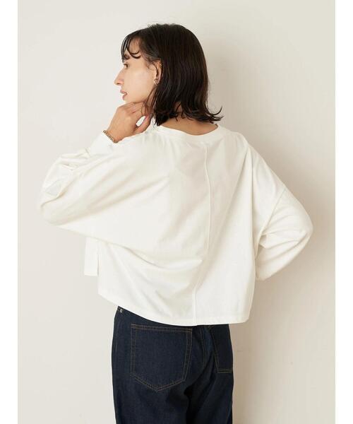 earth music&ecology（アースミュージックアンドエコロジー）の「Ruminateショート長袖プルオーバー ＊（Tシャツ/カットソー・レディース・チャコールグレー/ブラック/オフホワイト・FREE）」の15枚目の写真