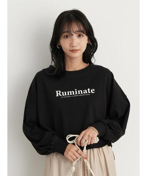 earth music&ecology（アースミュージックアンドエコロジー）の「Ruminateショート長袖プルオーバー ＊（Tシャツ/カットソー・レディース・チャコールグレー/ブラック/オフホワイト・FREE）」の9枚目の写真