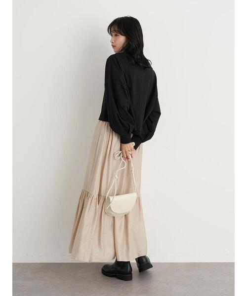 earth music&ecology（アースミュージックアンドエコロジー）の「Ruminateショート長袖プルオーバー ＊（Tシャツ/カットソー・レディース・チャコールグレー/ブラック/オフホワイト・FREE）」の19枚目の写真