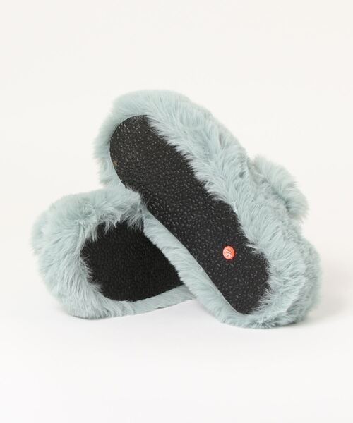 STYLEBLOCK(スタイルブロック)の「ふわふわファースリッパサンダル(サンダル・レディース・グリーン/ブラック/カーキ/ベージュ・37/38/39/40/36)」の6枚目の写真