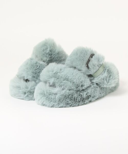 STYLEBLOCK(スタイルブロック)の「ふわふわファースリッパサンダル(サンダル・レディース・グリーン/ブラック/カーキ/ベージュ・37/38/39/40/36)」の10枚目の写真