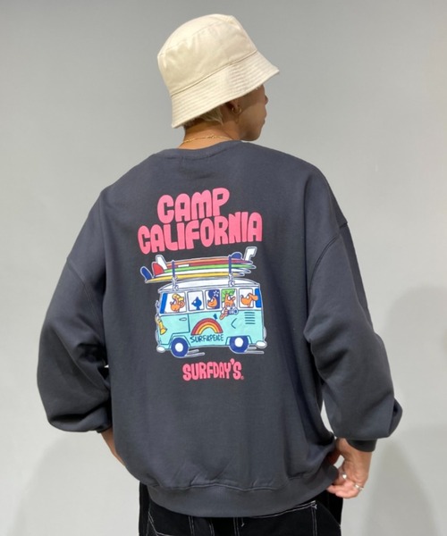 Surf Day's(サーフデイズ)の「【ムラサキスポーツ別注】ZOZOTOWN限定アイテム Surf Day's/サーフデイズ ビッグシルエット バックプリントスウェット 214SF1TR065MU(スウェット・メンズ・ブラック/グレー/グリーン/ホワイト・M/L)」の1枚目の写真