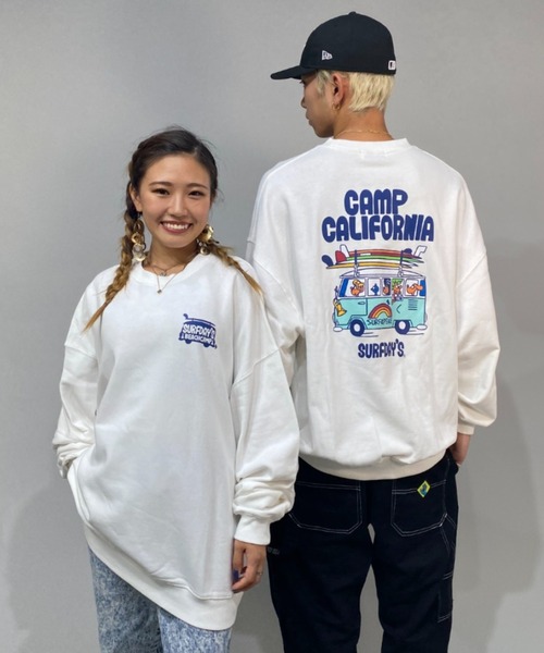 Surf Day's(サーフデイズ)の「【ムラサキスポーツ別注】ZOZOTOWN限定アイテム Surf Day's/サーフデイズ ビッグシルエット バックプリントスウェット 214SF1TR065MU(スウェット・メンズ・ブラック/グレー/グリーン/ホワイト・M/L)」の2枚目の写真
