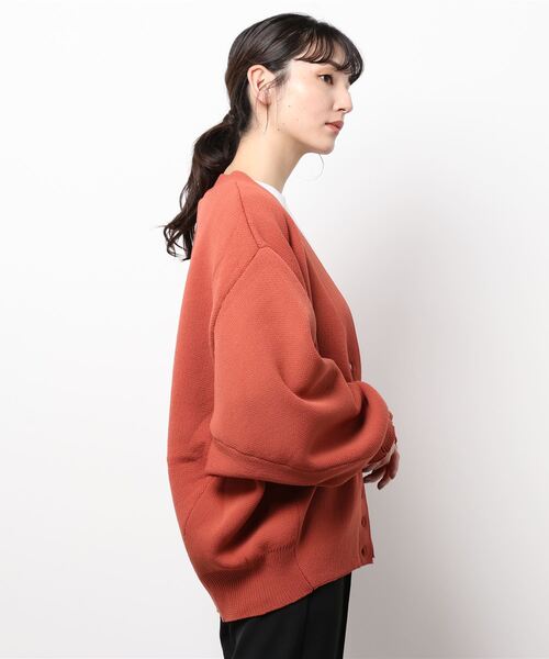 reca（レカ）の「ドルマンニットカーディガン（カーディガン/ボレロ・レディース・テラコッタ/グリーン/アイボリー・M）」の4枚目の写真