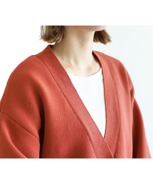 reca（レカ）の「ドルマンニットカーディガン（カーディガン/ボレロ・レディース・テラコッタ/グリーン/アイボリー・M）」の12枚目の写真