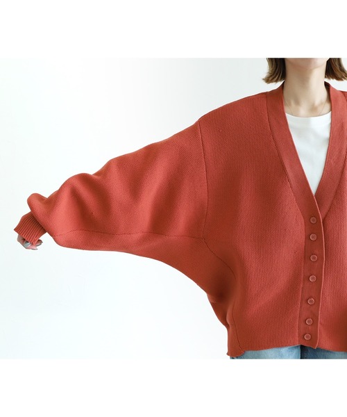 reca（レカ）の「ドルマンニットカーディガン（カーディガン/ボレロ・レディース・テラコッタ/グリーン/アイボリー・M）」の15枚目の写真