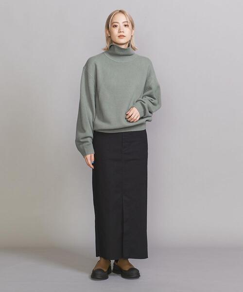 BEAUTY&YOUTH UNITED ARROWS（ビューティーアンドユースユナイテッドアローズ）の「BY HAMILTON WOOL MIX ワイドタートルネック ニット（ニット/セーター・レディース・ケリー/ナチュラル/ダークグレー/オリーブ・FREE）」の8枚目の写真