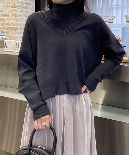 AS KNOW AS PINKY(アズノゥアズピンキー)の「着まわしてセパレートプルオーバー(ニット/セーター・レディース・ブルーグリーン/チャコールグレー/オレンジ/オフホワイト/ライトブルー/ピンクベージュ・FREE)」の1枚目の写真