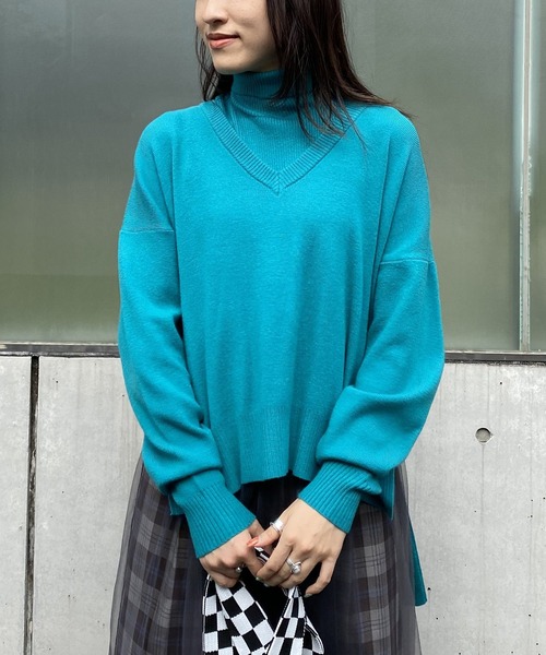 AS KNOW AS PINKY(アズノゥアズピンキー)の「着まわしてセパレートプルオーバー(ニット/セーター・レディース・ブルーグリーン/チャコールグレー/オレンジ/オフホワイト/ライトブルー/ピンクベージュ・FREE)」の10枚目の写真