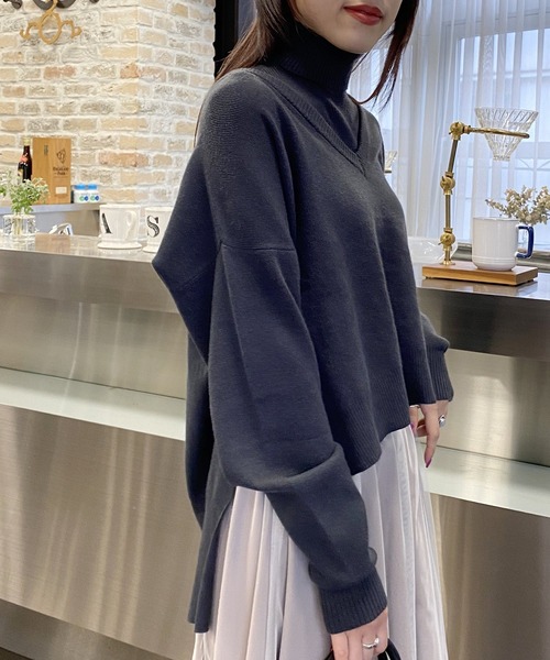 AS KNOW AS PINKY(アズノゥアズピンキー)の「着まわしてセパレートプルオーバー(ニット/セーター・レディース・ブルーグリーン/チャコールグレー/オレンジ/オフホワイト/ライトブルー/ピンクベージュ・FREE)」の16枚目の写真