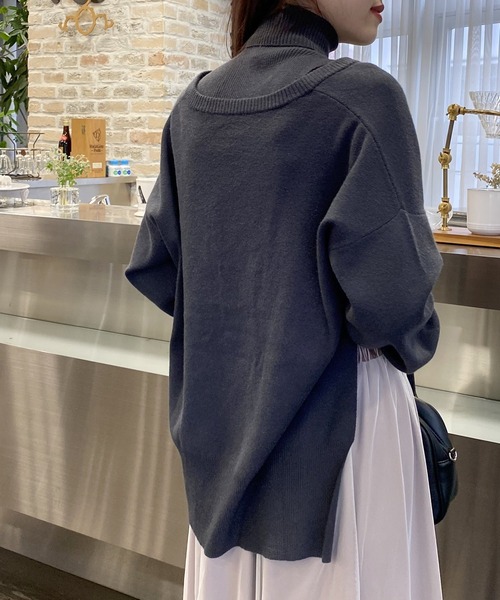 AS KNOW AS PINKY(アズノゥアズピンキー)の「着まわしてセパレートプルオーバー(ニット/セーター・レディース・ブルーグリーン/チャコールグレー/オレンジ/オフホワイト/ライトブルー/ピンクベージュ・FREE)」の17枚目の写真