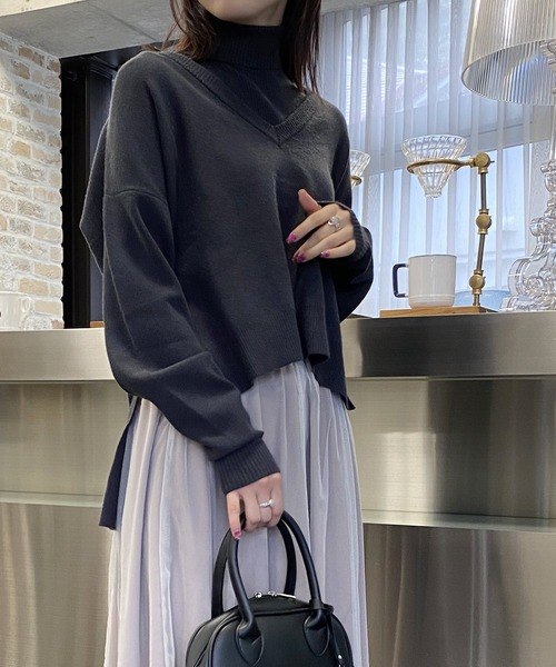 AS KNOW AS PINKY(アズノゥアズピンキー)の「着まわしてセパレートプルオーバー(ニット/セーター・レディース・ブルーグリーン/チャコールグレー/オレンジ/オフホワイト/ライトブルー/ピンクベージュ・FREE)」の19枚目の写真