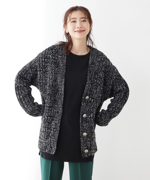 SHOO・LA・RUE（シューラルー）の「◆ざっくり編みニットカーディガン（カーディガン/ボレロ・レディース・ブラック系3/アイボリー系3/ピンク系・00）」の14枚目の写真