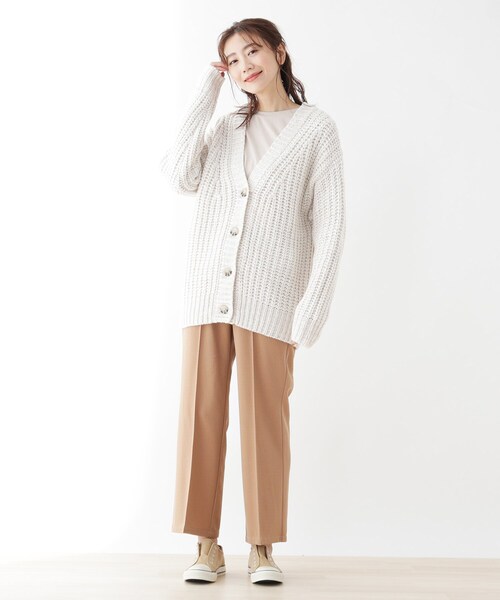 SHOO・LA・RUE（シューラルー）の「◆ざっくり編みニットカーディガン（カーディガン/ボレロ・レディース・ブラック系3/アイボリー系3/ピンク系・00）」の6枚目の写真