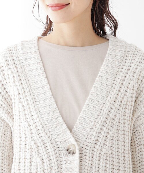 SHOO・LA・RUE（シューラルー）の「◆ざっくり編みニットカーディガン（カーディガン/ボレロ・レディース・ブラック系3/アイボリー系3/ピンク系・00）」の5枚目の写真