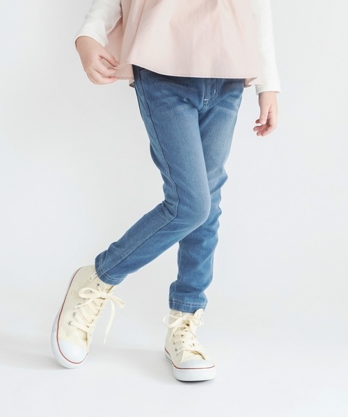 BRANSHES(ブランシェス)の「【あったか 】デニムニット裏起毛ロングパンツ(デニムパンツ・キッズ・ネイビー/ブルー/ブラック・100/120/90/130/150/110/140)」の3枚目の写真