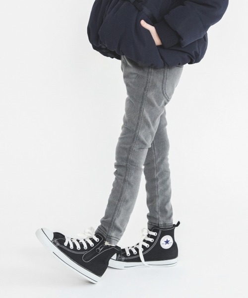 BRANSHES(ブランシェス)の「【あったか 】デニムニット裏起毛ロングパンツ(デニムパンツ・キッズ・ネイビー/ブルー/ブラック・100/120/90/130/150/110/140)」の2枚目の写真