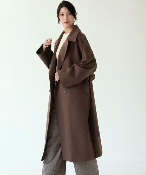 Filomo（フィローモ）の「[Filomo]カシミヤブレンドウールダブルチェスターコート（チェスターコート・レディース・ライラック/ブルー/キャメル/ブラウン/ブラック/モカ・M/L）」の17枚目の写真