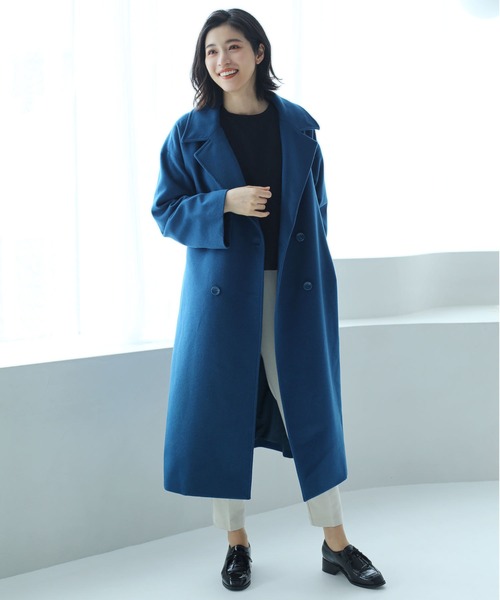 Filomo（フィローモ）の「[Filomo]カシミヤブレンドウールダブルチェスターコート（チェスターコート・レディース・ライラック/ブルー/キャメル/ブラウン/ブラック/モカ・M/L）」の22枚目の写真