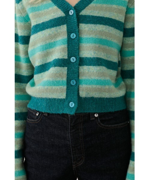 SLY（スライ）の「Sly Skin FLUFFY JQ V/N/C/D Vネック カーディガン（ルームウェア/パジャマ・レディース・ライトベージュ/ターコイズブルー・FREE）」の16枚目の写真