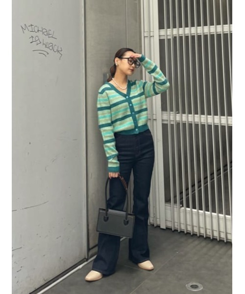 SLY（スライ）の「Sly Skin FLUFFY JQ V/N/C/D Vネック カーディガン（ルームウェア/パジャマ・レディース・ライトベージュ/ターコイズブルー・FREE）」の21枚目の写真