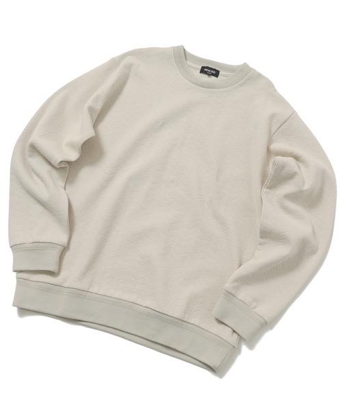 MEN'S BIGI（メンズビギ）の「フクレヘリンボーンカットソー（Tシャツ/カットソー・メンズ・オフホワイト/ブラック/サーモンピンク・01/02/03）」の12枚目の写真