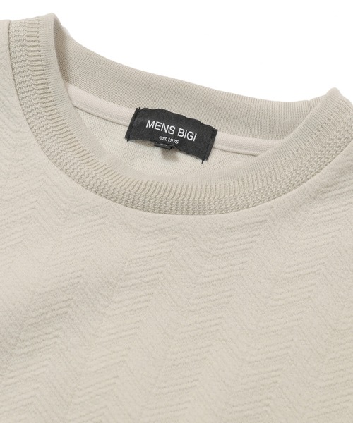 MEN'S BIGI（メンズビギ）の「フクレヘリンボーンカットソー（Tシャツ/カットソー・メンズ・オフホワイト/ブラック/サーモンピンク・01/02/03）」の13枚目の写真