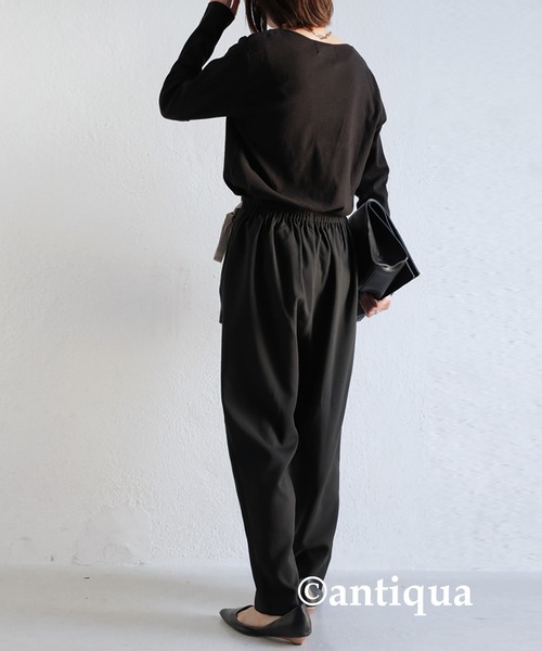 antiqua(アンティカ)の「アシンメトリーデザインリボンパンツ(その他パンツ・レディース・ブラック/ベージュ・FREE)」の3枚目の写真