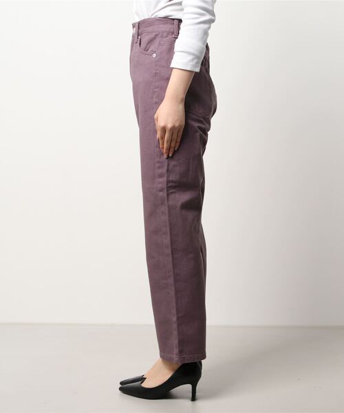 moment+(モーメントプラス)の「アソートセールカラーヘビーツイルストレートパンツ(デニムパンツ・レディース・パープル/ブラウン/ブラック/グレイッシュベージュ・S/M/L)」の6枚目の写真