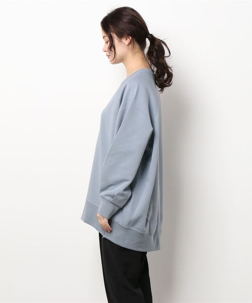 AMERICAN HOLIC（アメリカンホリック）の「サイドZIPコクーンポンチチュニック（Tシャツ/カットソー・レディース・サックスブルー/モカ/アイボリー/チャコールグレー・M/L）」の9枚目の写真