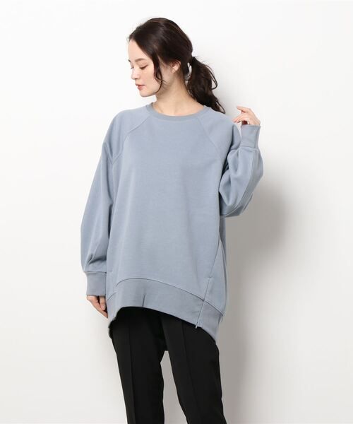 AMERICAN HOLIC（アメリカンホリック）の「サイドZIPコクーンポンチチュニック（Tシャツ/カットソー・レディース・サックスブルー/モカ/アイボリー/チャコールグレー・M/L）」の8枚目の写真