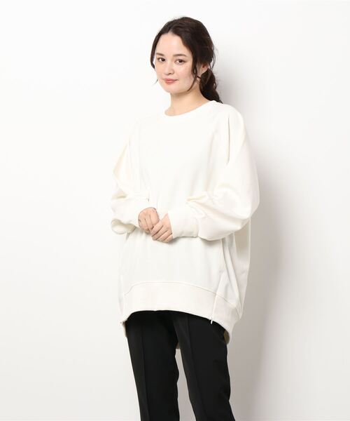 AMERICAN HOLIC（アメリカンホリック）の「サイドZIPコクーンポンチチュニック（Tシャツ/カットソー・レディース・サックスブルー/モカ/アイボリー/チャコールグレー・M/L）」の5枚目の写真