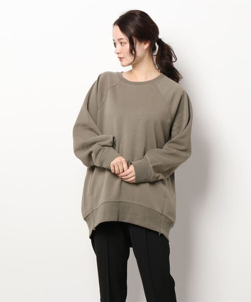 AMERICAN HOLIC（アメリカンホリック）の「サイドZIPコクーンポンチチュニック（Tシャツ/カットソー・レディース・サックスブルー/モカ/アイボリー/チャコールグレー・M/L）」の6枚目の写真