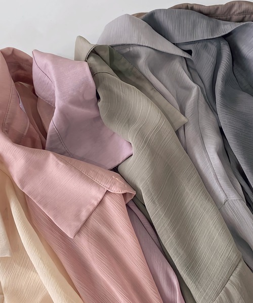 Dita Muaj.(ディータムアージュ)の「シースルーカラーシャツ(シャツ/ブラウス・レディース・アッシュグレー/ダークグリーン/ダークブラウン/アイボリー/クリーム/プラム/スモークピンク/グレイッシュブルー・FREE)」の16枚目の写真