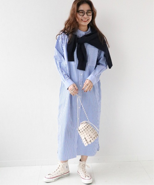 JOURNAL STANDARD relume(ジャーナルスタンダード レリューム)の「50ブロードシャツワンピース◆(シャツワンピース・レディース・パープル/ネイビー/ブルー・FREE)」の7枚目の写真