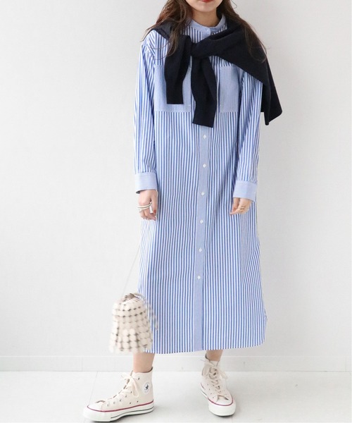 JOURNAL STANDARD relume(ジャーナルスタンダード レリューム)の「50ブロードシャツワンピース◆(シャツワンピース・レディース・パープル/ネイビー/ブルー・FREE)」の8枚目の写真