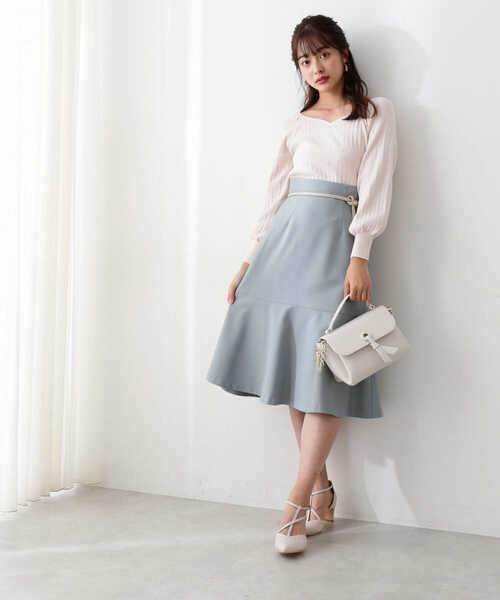 PROPORTION BODY DRESSING（プロポーションボディドレッシング）の「ハートカットランダムリブマトンスリーブ / 1212170202（ニット/セーター・レディース・ライトグリーン/オフホワイト/パープル・MEDIUM/SMALL）」の22枚目の写真