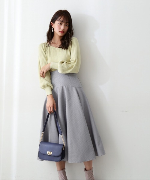 PROPORTION BODY DRESSING（プロポーションボディドレッシング）の「ハートカットランダムリブマトンスリーブ / 1212170202（ニット/セーター・レディース・ライトグリーン/オフホワイト/パープル・MEDIUM/SMALL）」の9枚目の写真