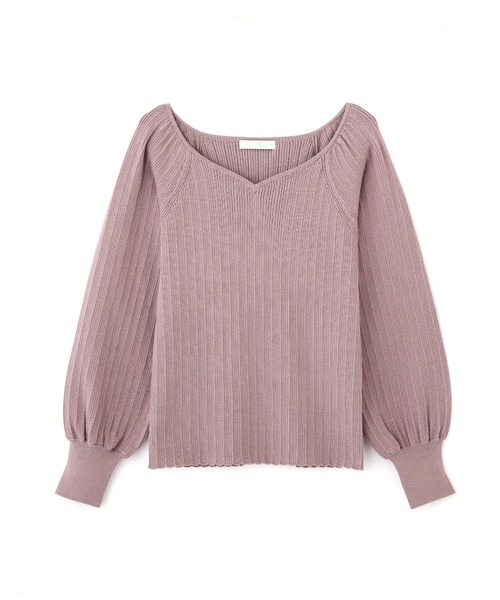 PROPORTION BODY DRESSING（プロポーションボディドレッシング）の「ハートカットランダムリブマトンスリーブ / 1212170202（ニット/セーター・レディース・ライトグリーン/オフホワイト/パープル・MEDIUM/SMALL）」の12枚目の写真