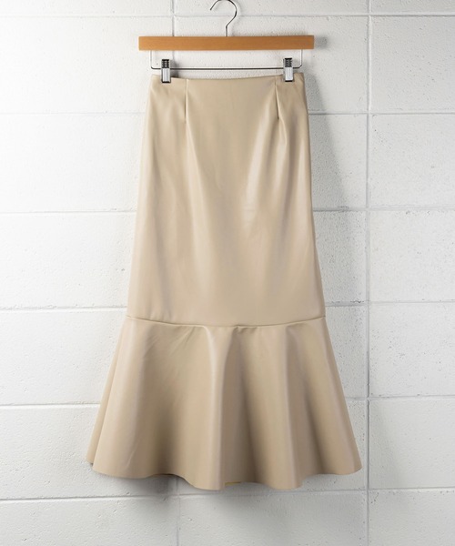 me+em select（ミームセレクト）の「※※【 合皮レザー＆無地　選べる2素材／8色展開 】ハイウエスト切替マーメイドスカート（スカート・レディース・ブラック/ブラウン/グレー/アイボリー/オレンジ系その他/ホワイト系1/ブラック系1/ブラウン系1・FREE）」の10枚目の写真