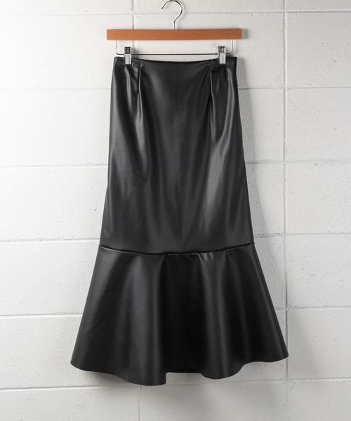 me+em select（ミームセレクト）の「※※【 合皮レザー＆無地　選べる2素材／8色展開 】ハイウエスト切替マーメイドスカート（スカート・レディース・ブラック/ブラウン/グレー/アイボリー/オレンジ系その他/ホワイト系1/ブラック系1/ブラウン系1・FREE）」の12枚目の写真