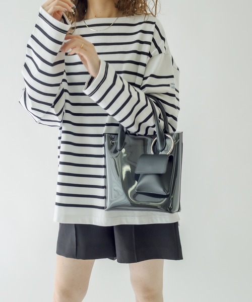 mystic（ミスティック）の「ミニポーチ付きクリアバッグ（ショルダーバッグ・レディース・ブラック/アイボリー・FREE）」の4枚目の写真