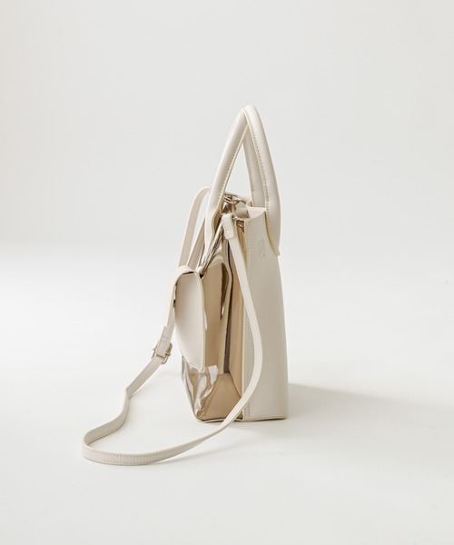 mystic（ミスティック）の「ミニポーチ付きクリアバッグ（ショルダーバッグ・レディース・ブラック/アイボリー・FREE）」の7枚目の写真