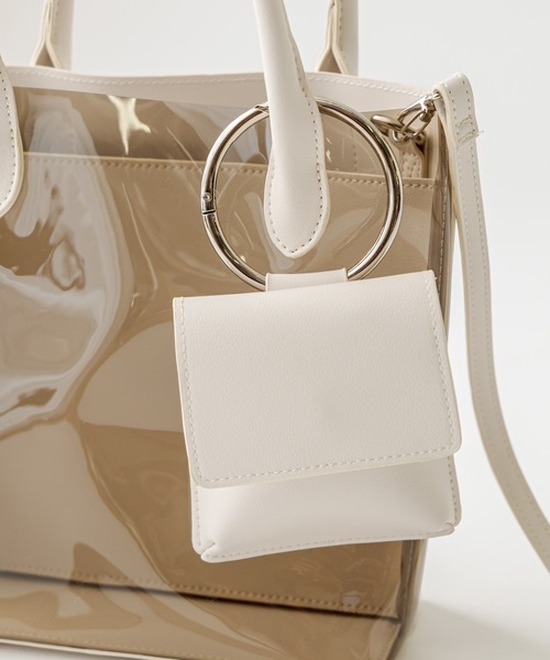 mystic（ミスティック）の「ミニポーチ付きクリアバッグ（ショルダーバッグ・レディース・ブラック/アイボリー・FREE）」の9枚目の写真