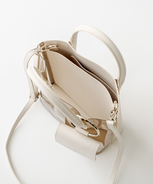 mystic（ミスティック）の「ミニポーチ付きクリアバッグ（ショルダーバッグ・レディース・ブラック/アイボリー・FREE）」の12枚目の写真