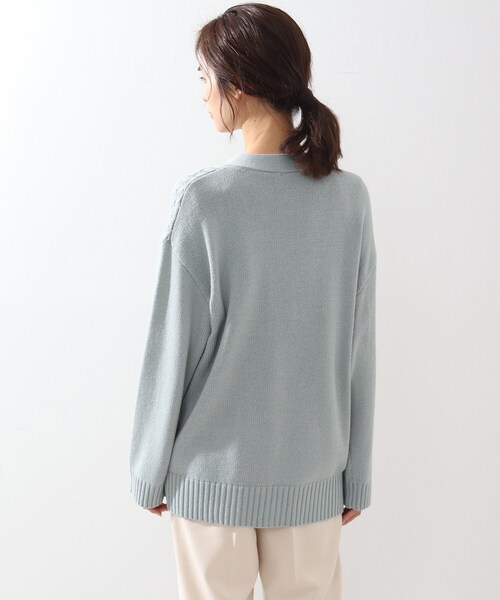 DRESKIP（ドレスキップ）の「◆綿混バルキ－パッチワーク風ニットカーディガン（カーディガン/ボレロ・レディース・ブラック/オフホワイト/グリーン系・02/03/04）」の11枚目の写真