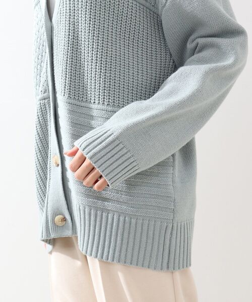 DRESKIP（ドレスキップ）の「◆綿混バルキ－パッチワーク風ニットカーディガン（カーディガン/ボレロ・レディース・ブラック/オフホワイト/グリーン系・02/03/04）」の17枚目の写真