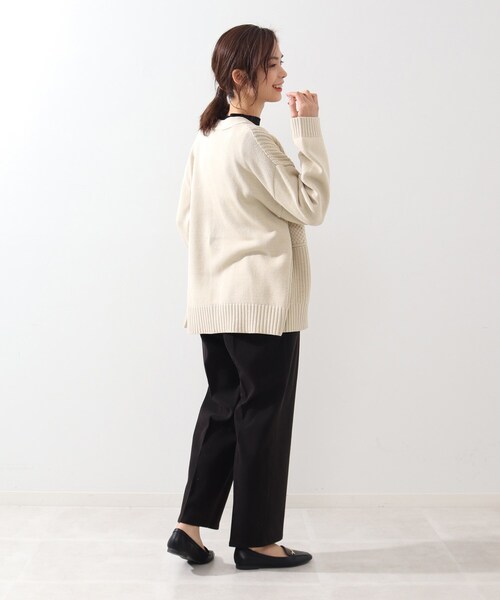 DRESKIP（ドレスキップ）の「◆綿混バルキ－パッチワーク風ニットカーディガン（カーディガン/ボレロ・レディース・ブラック/オフホワイト/グリーン系・02/03/04）」の19枚目の写真